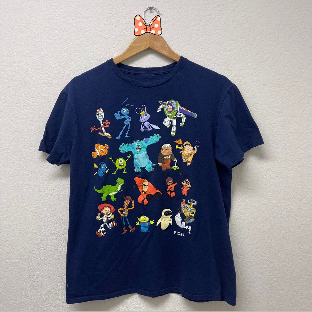 PIXAR Movie Characters Navy Blue Graphic Tee, Mens L, Toy Story, Disney